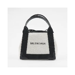 Cabas Leather-Trimmed Canvas Tote Bag