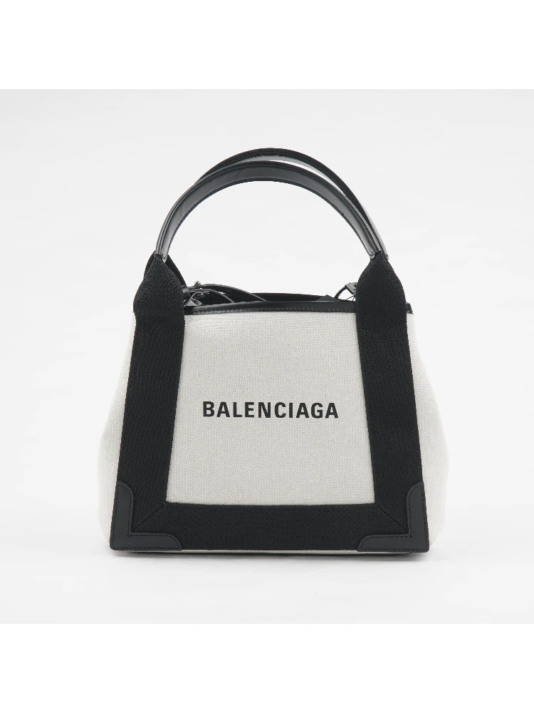 Cabas Leather-Trimmed Canvas Tote Bag