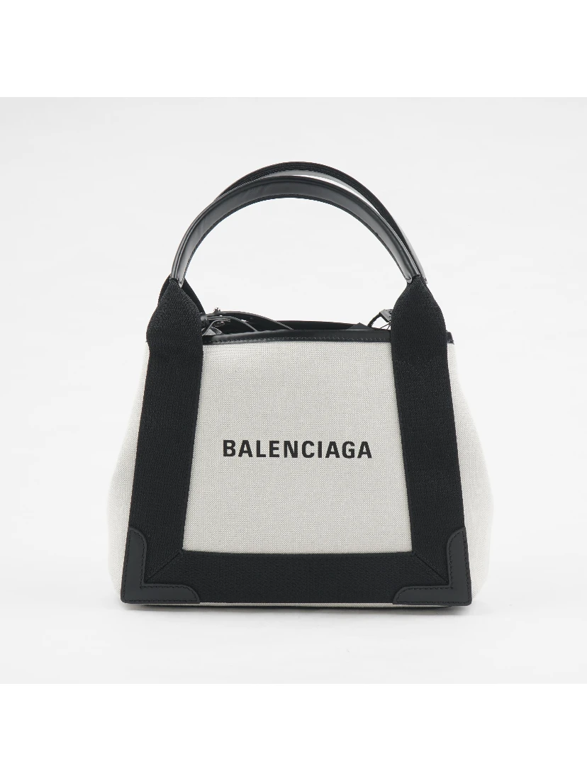 Cabas Leather-Trimmed Canvas Tote Bag