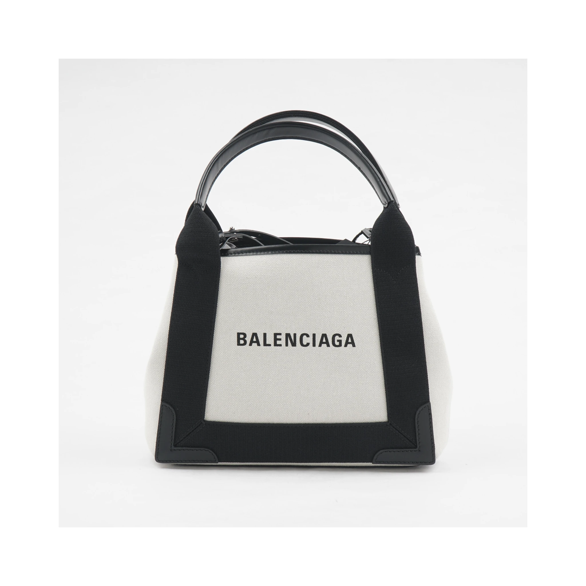 Cabas Leather-Trimmed Canvas Tote Bag