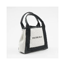 Cabas Leather-Trimmed Canvas Tote Bag