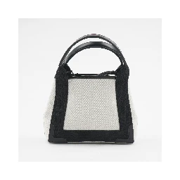 Cabas Leather-Trimmed Canvas Tote Bag