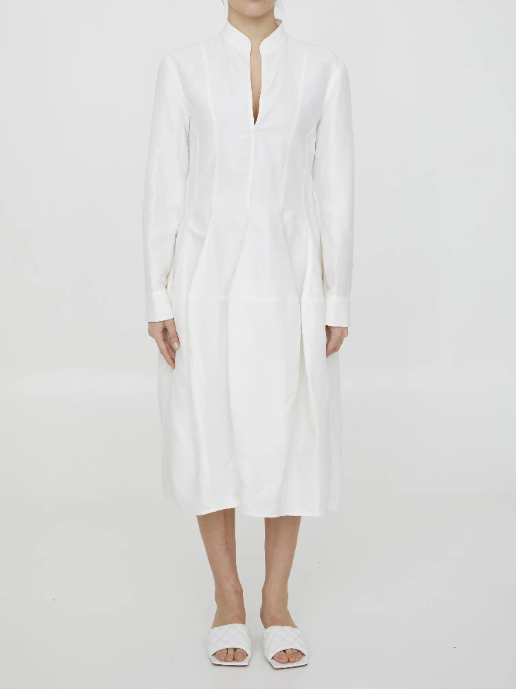 Linen and viscose dress