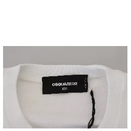 White Embroidered Crewneck Sweatshirt Sweater