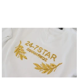 White Embroidered Crewneck Sweatshirt Sweater