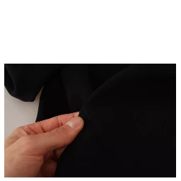 Black Long Sleeves Side Slit Floor Length Dress