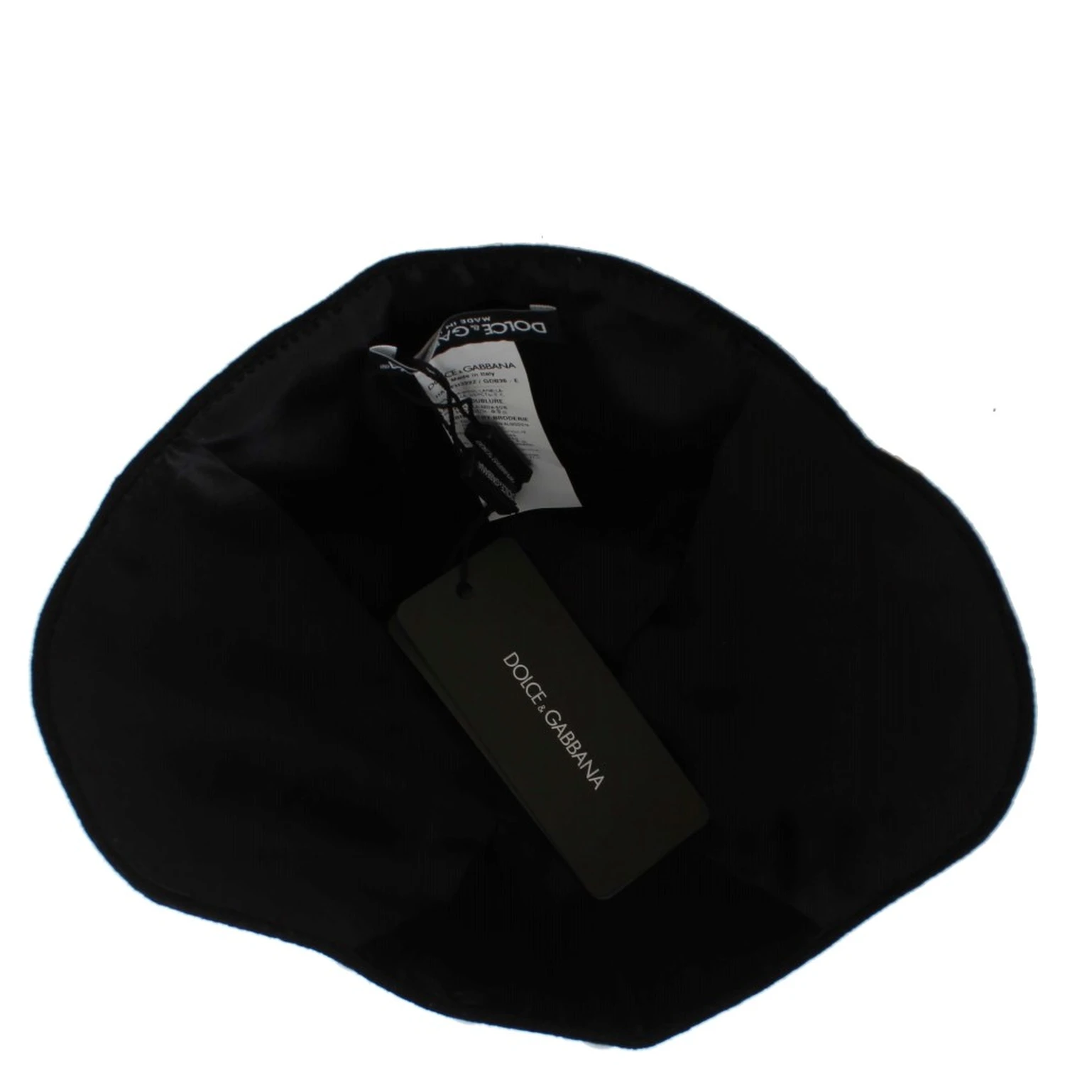 Black Wool White Floral Gold Leaf Hat