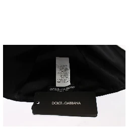 Black Wool White Floral Gold Leaf Hat