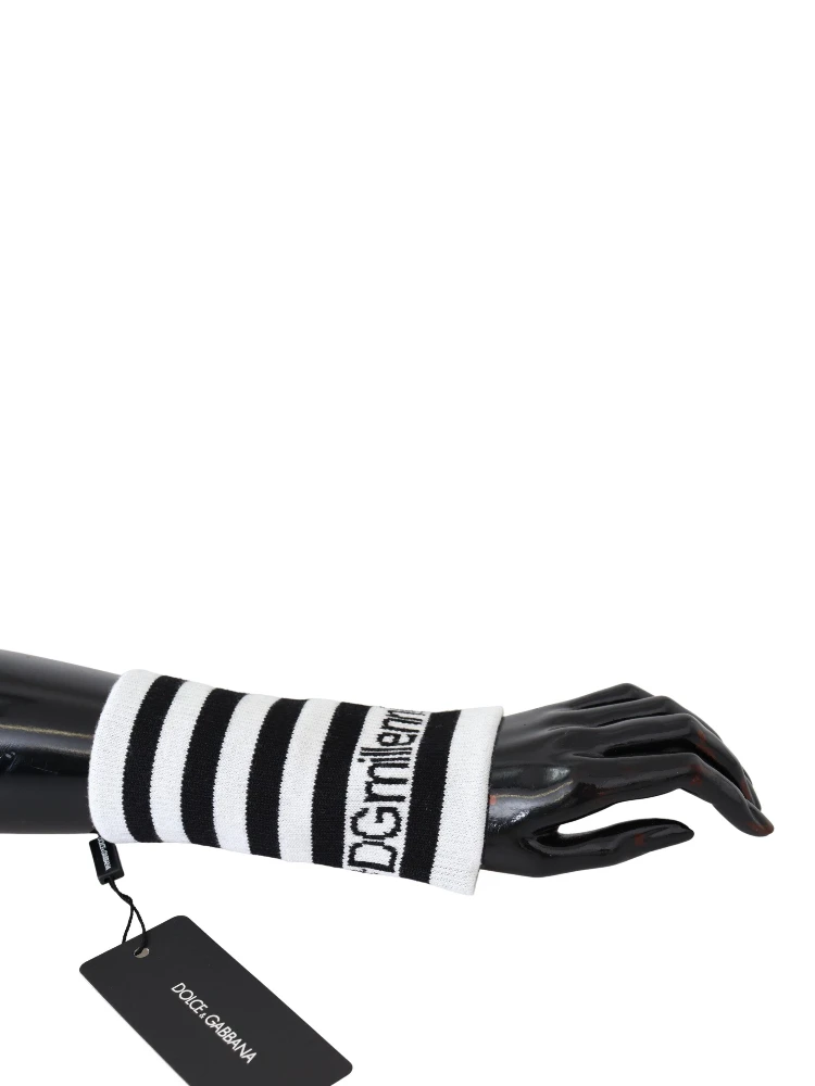 Black White Wool DGMillennials Wristband Wrap