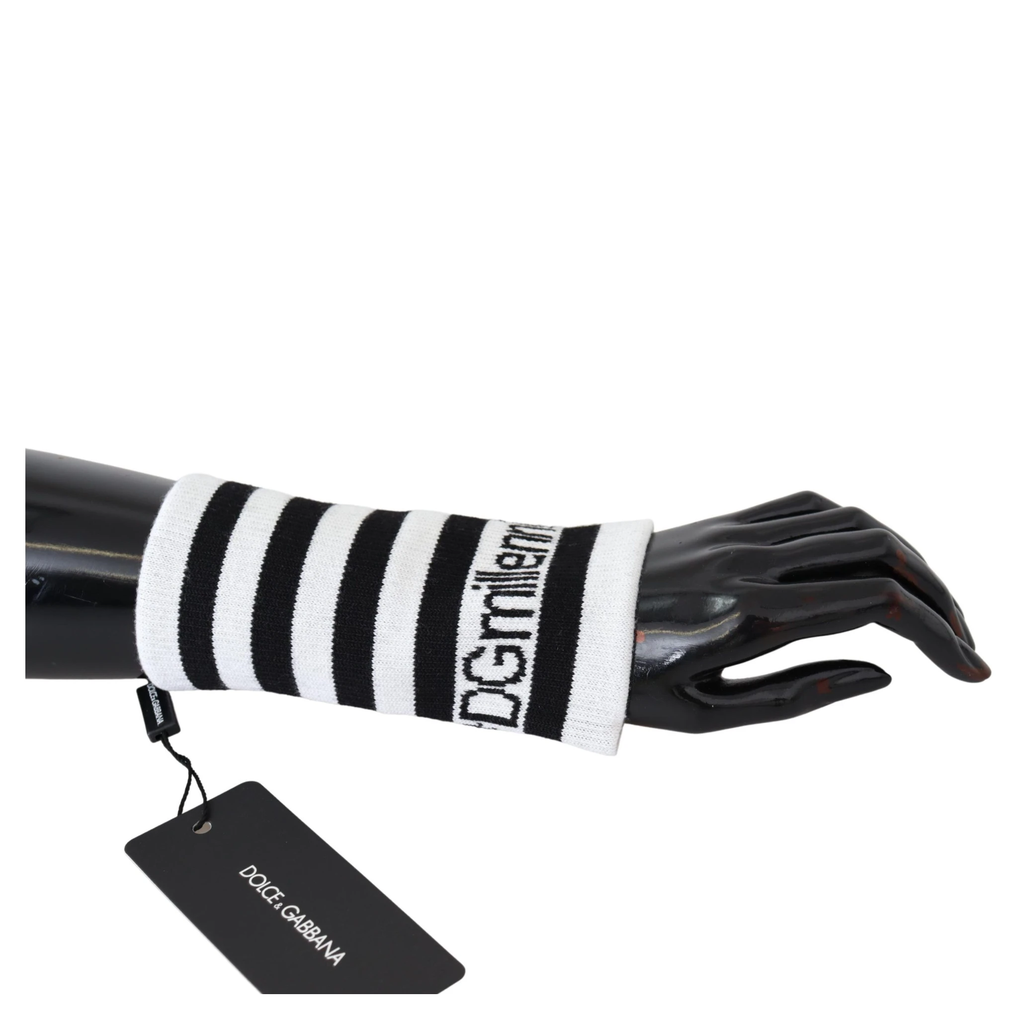 Black White Wool DGMillennials Wristband Wrap