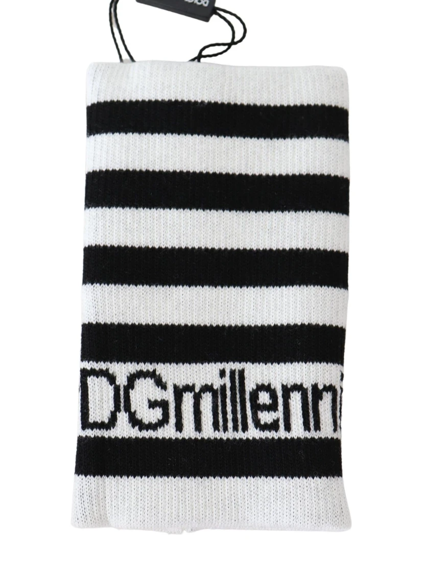 Black White Wool DGMillennials Wristband Wrap