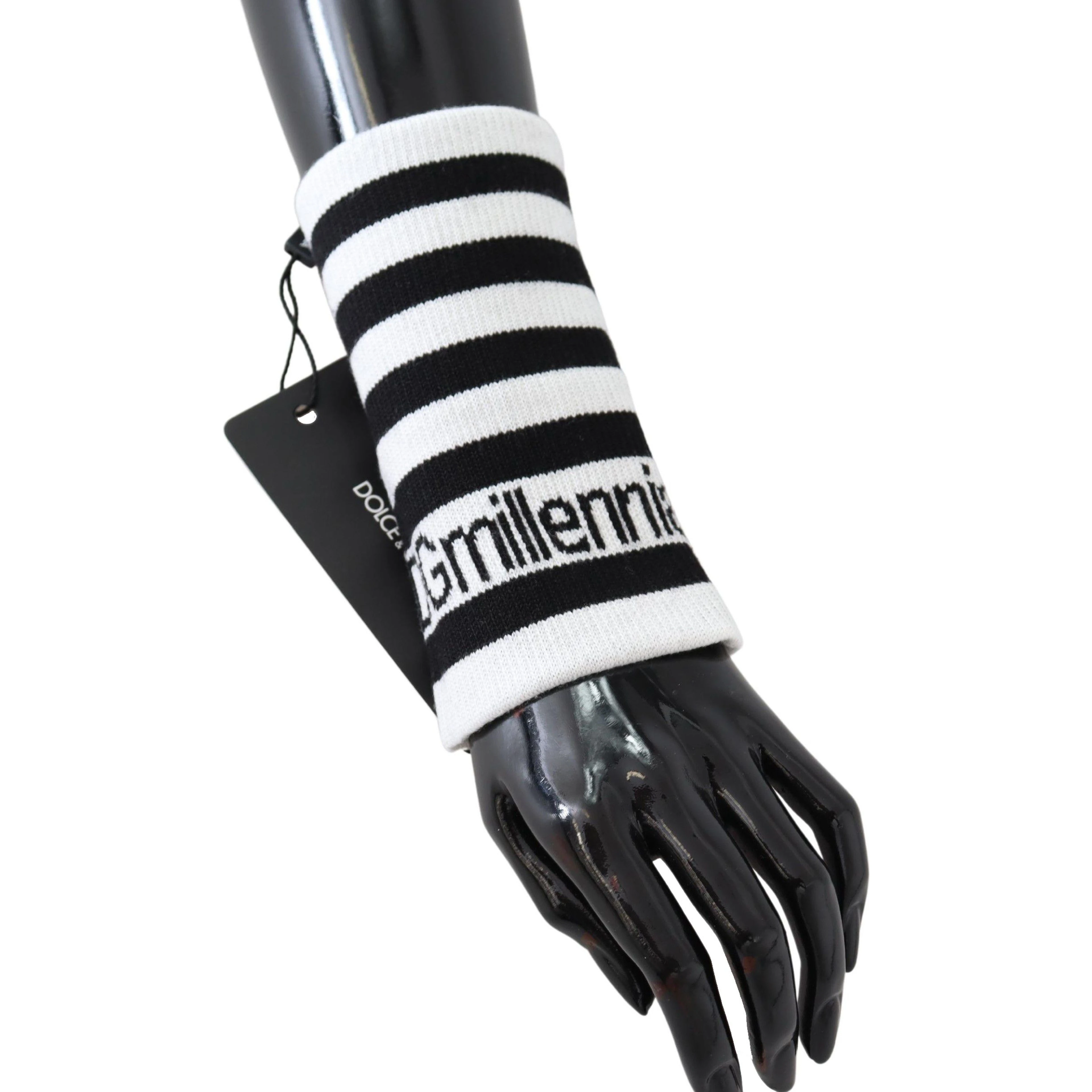 Black White Wool DGMillennials Wristband Wrap