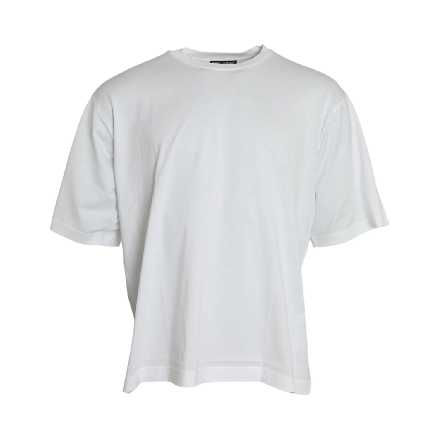 White Cotton Short Sleeves Crewneck T-shirt
