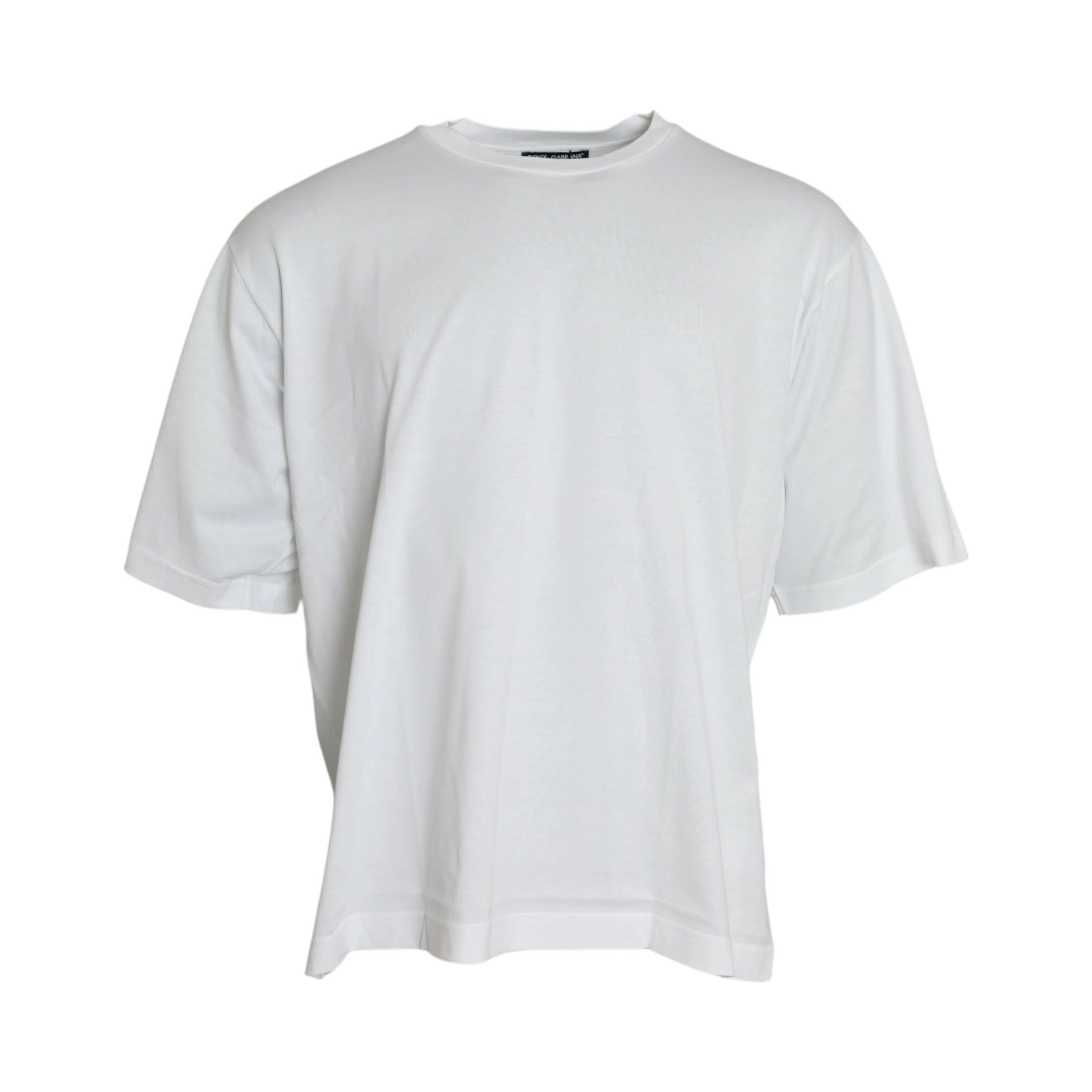 White Cotton Short Sleeves Crewneck T-shirt