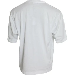 White Cotton Short Sleeves Crewneck T-shirt