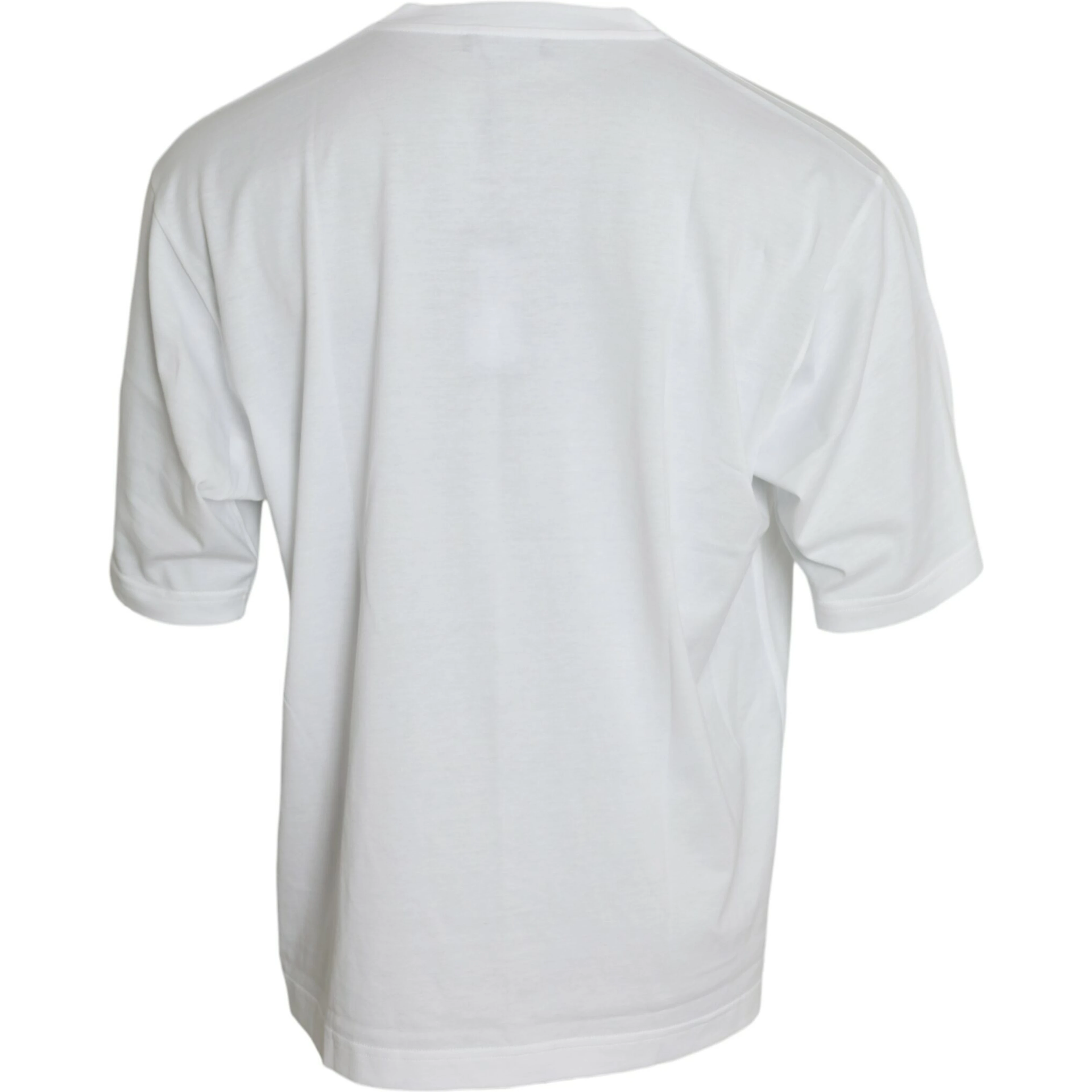 White Cotton Short Sleeves Crewneck T-shirt