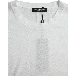 White Cotton Short Sleeves Crewneck T-shirt