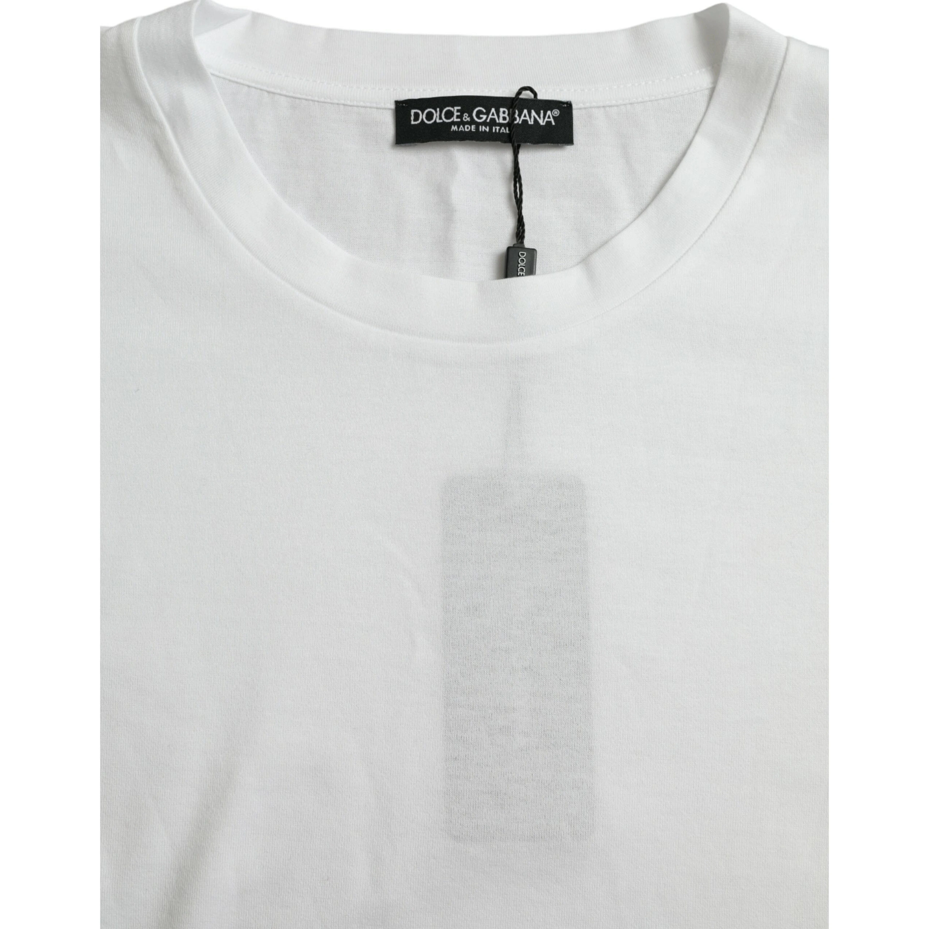 White Cotton Short Sleeves Crewneck T-shirt