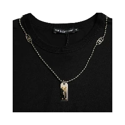 Black Silver Chain Short Sleeve T-shirt