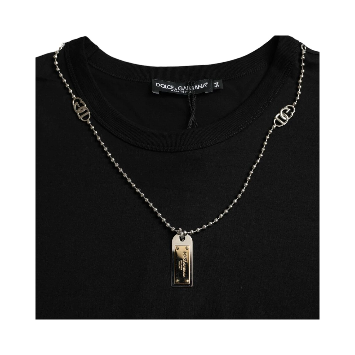 Black Silver Chain Short Sleeve T-shirt