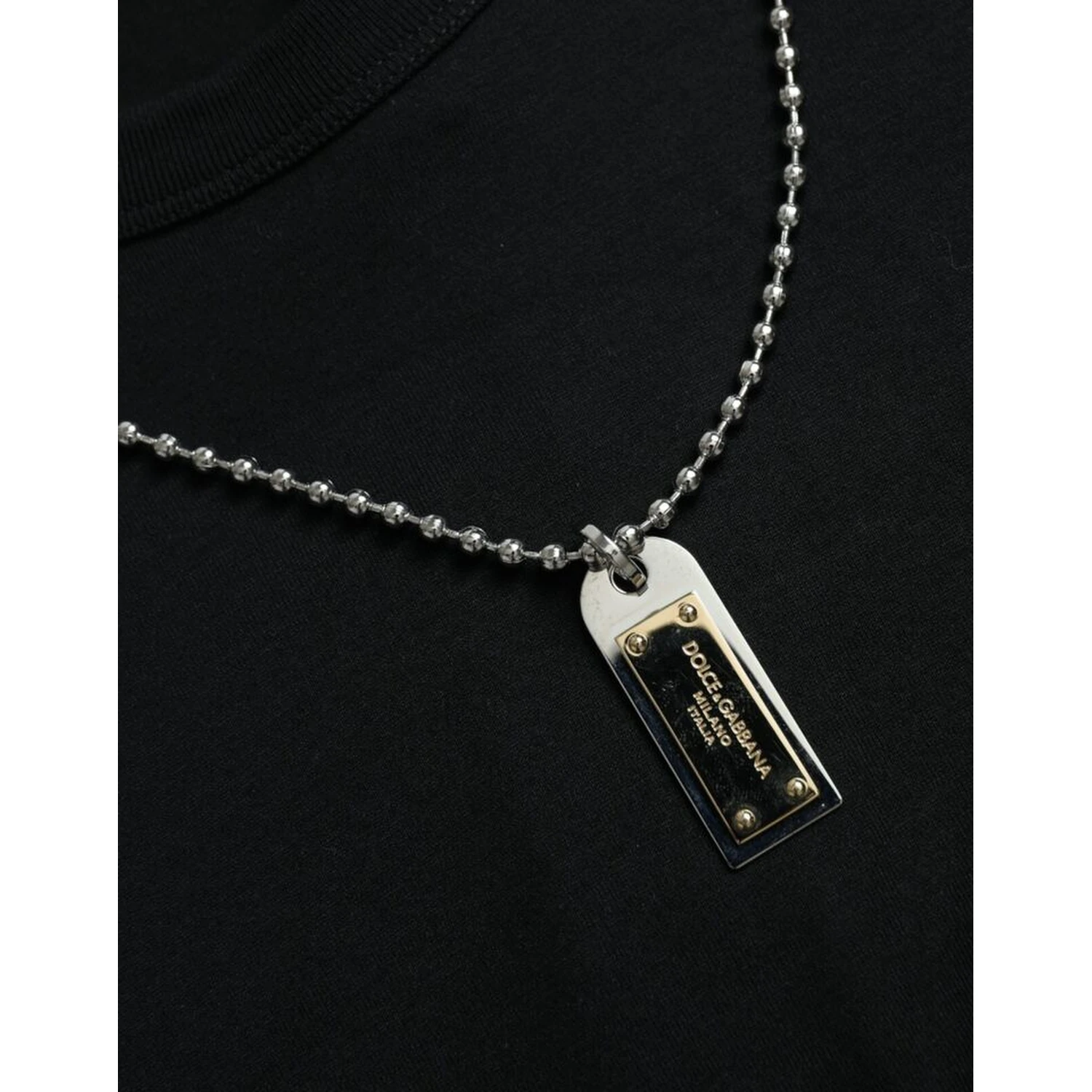 Black Silver Chain Short Sleeve T-shirt