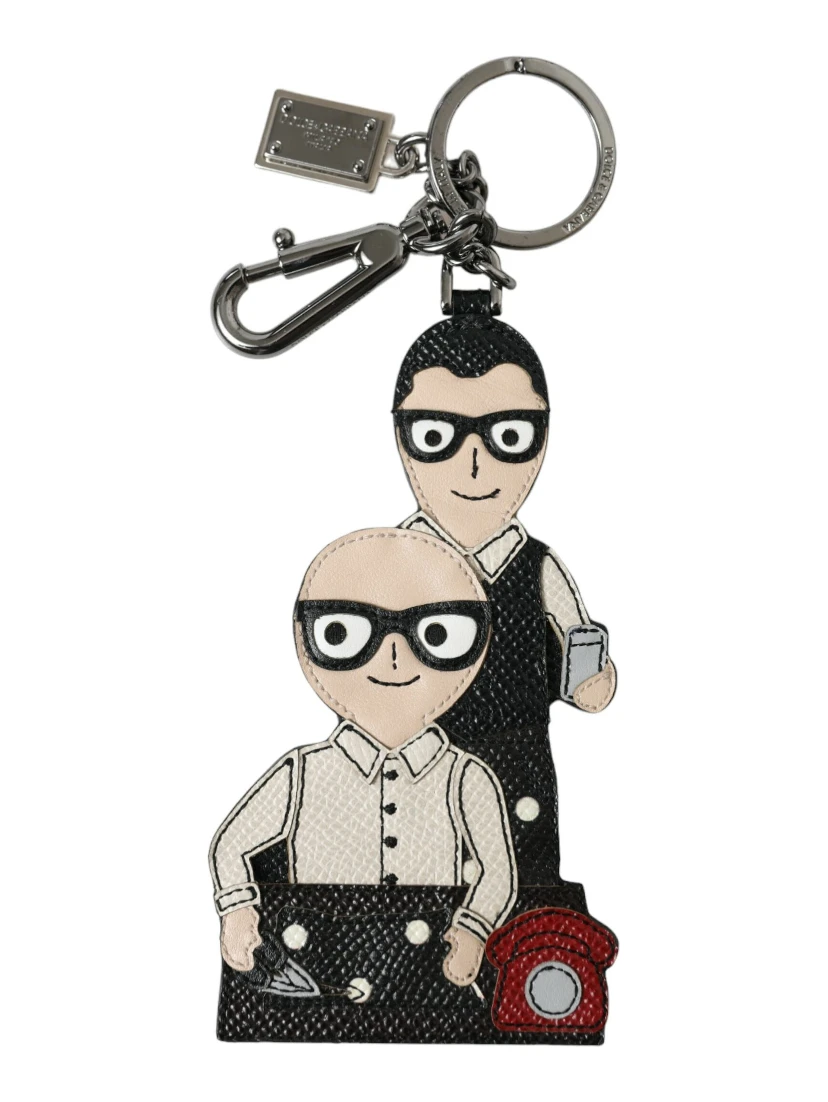 Leather Dominico Stefano #DGFAMILY Logo Badge Keychain