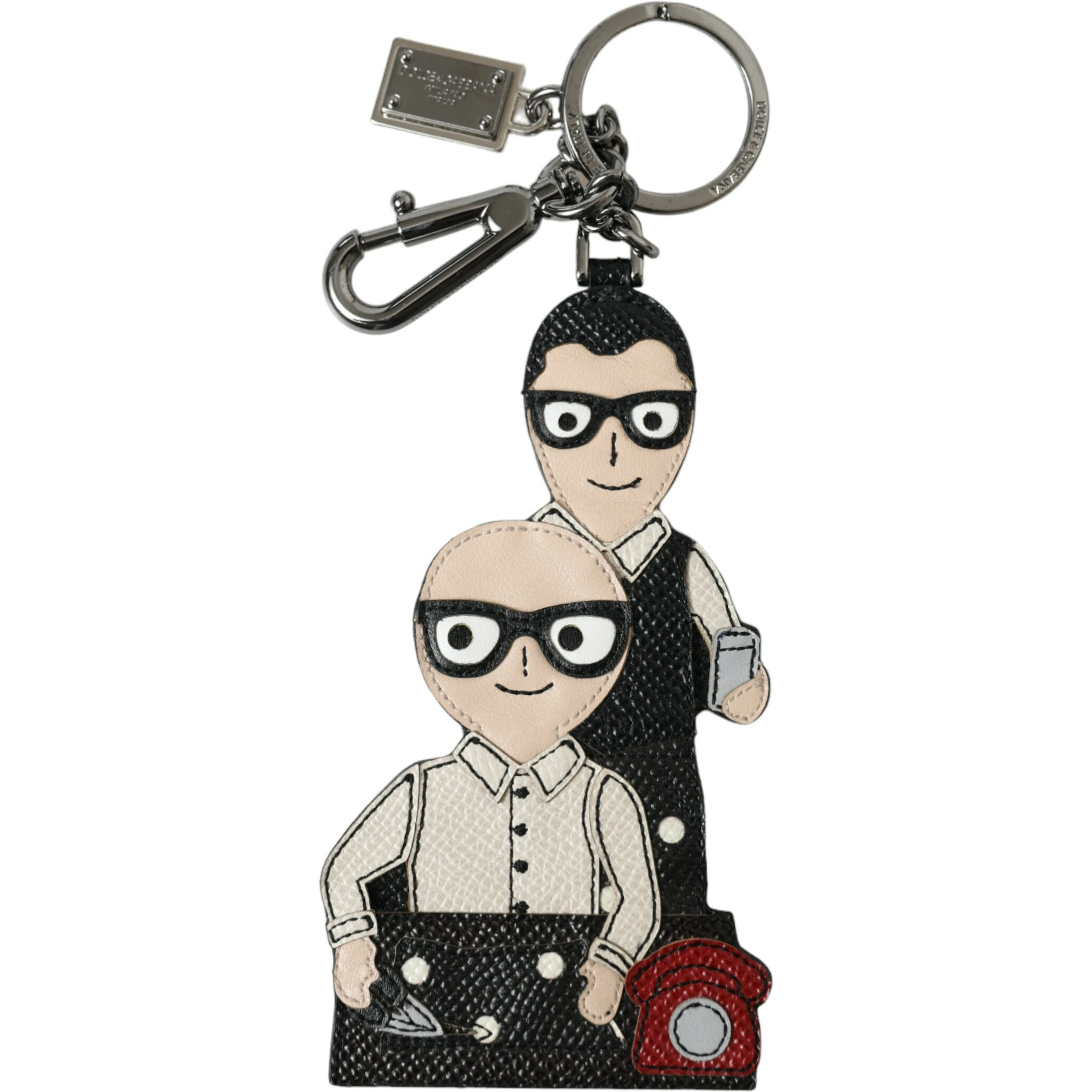 Leather Dominico Stefano #DGFAMILY Logo Badge Keychain