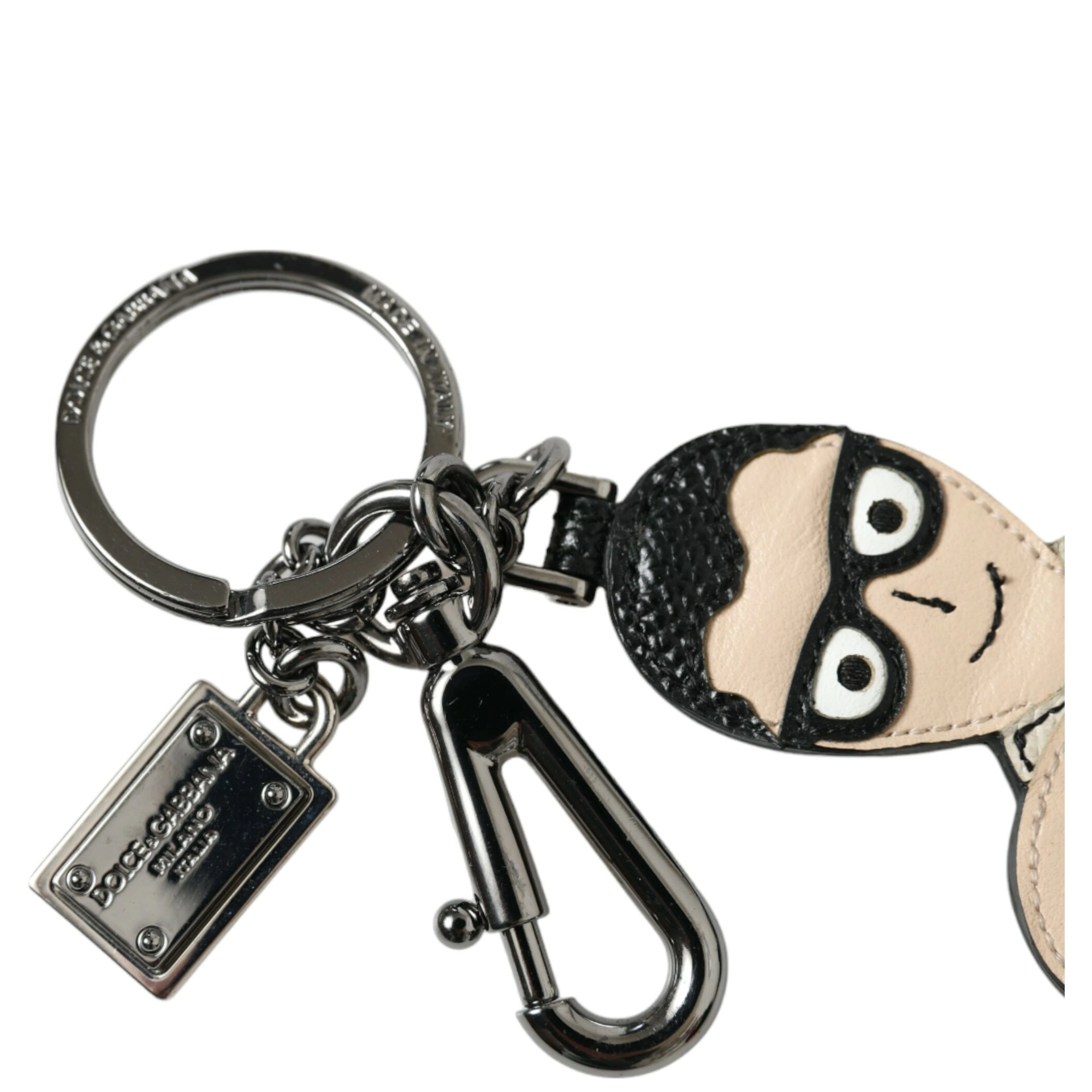 Leather Dominico Stefano #DGFAMILY Logo Badge Keychain