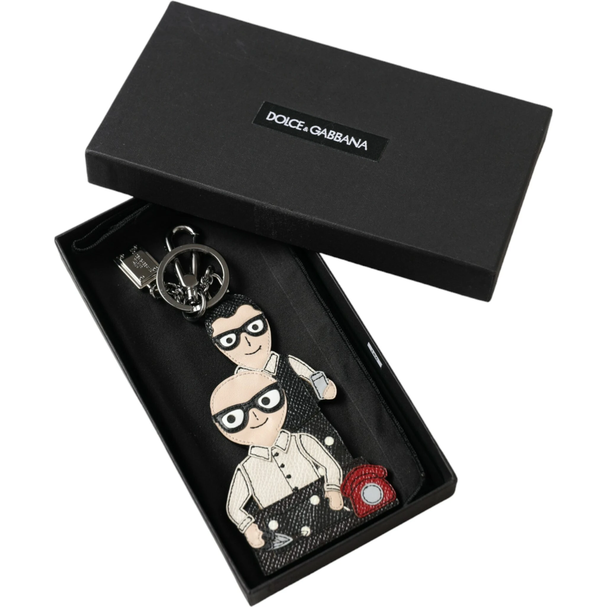 Leather Dominico Stefano #DGFAMILY Logo Badge Keychain
