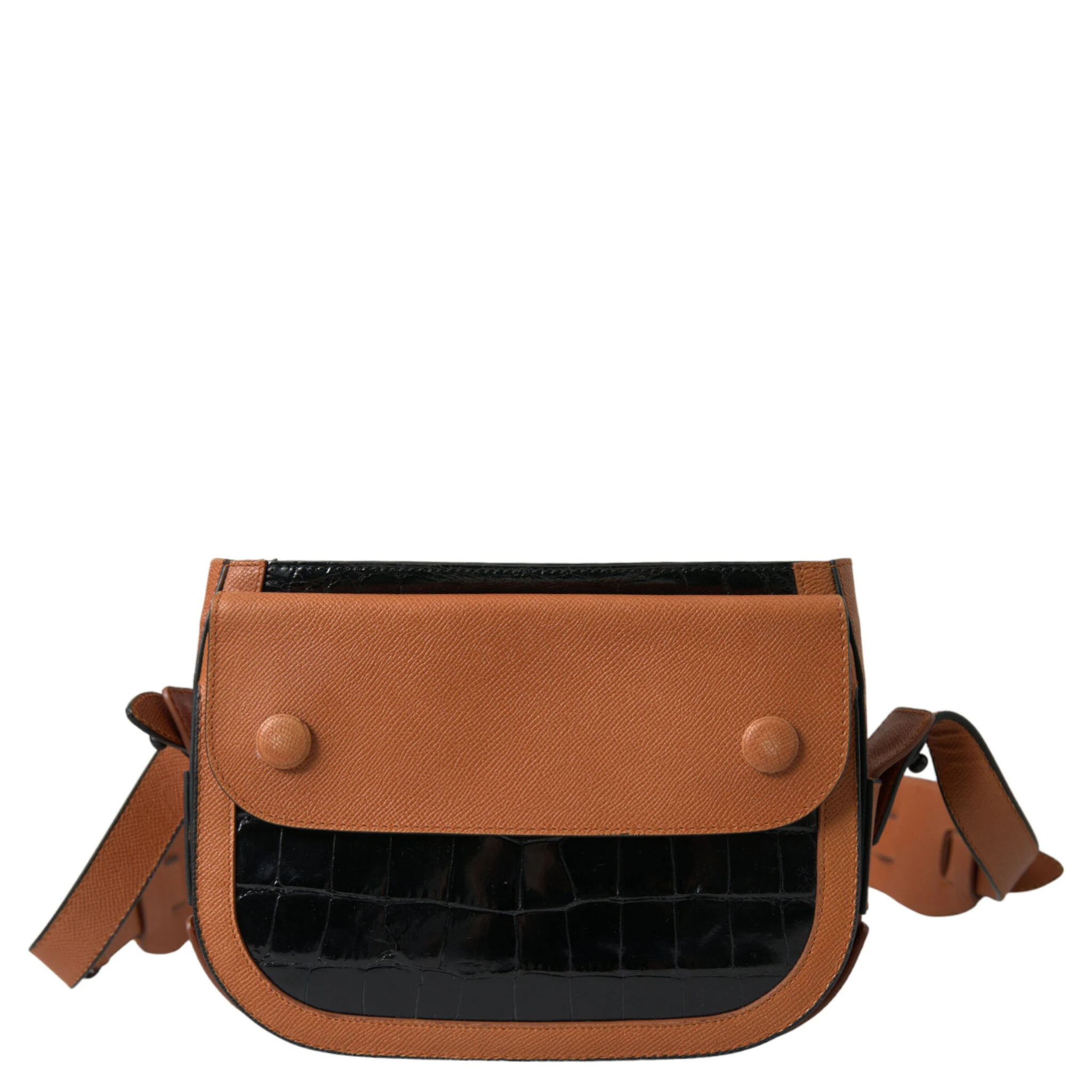 Black Brown Exotic Skin Leather Shoulder Camera Purse Bag