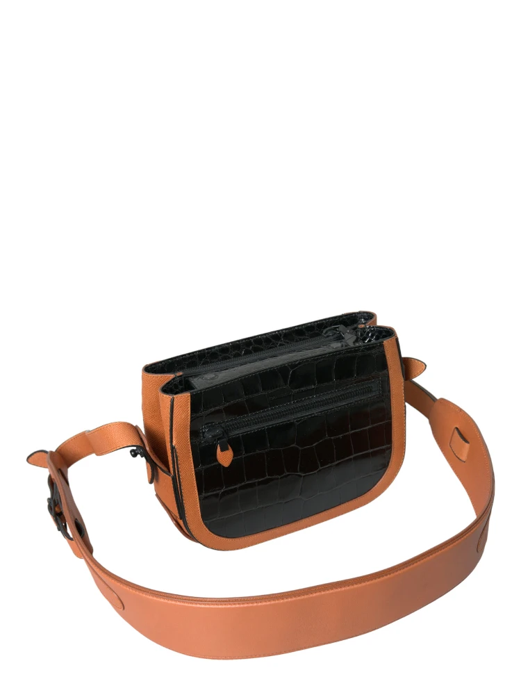 Black Brown Exotic Skin Leather Shoulder Camera Purse Bag alternative