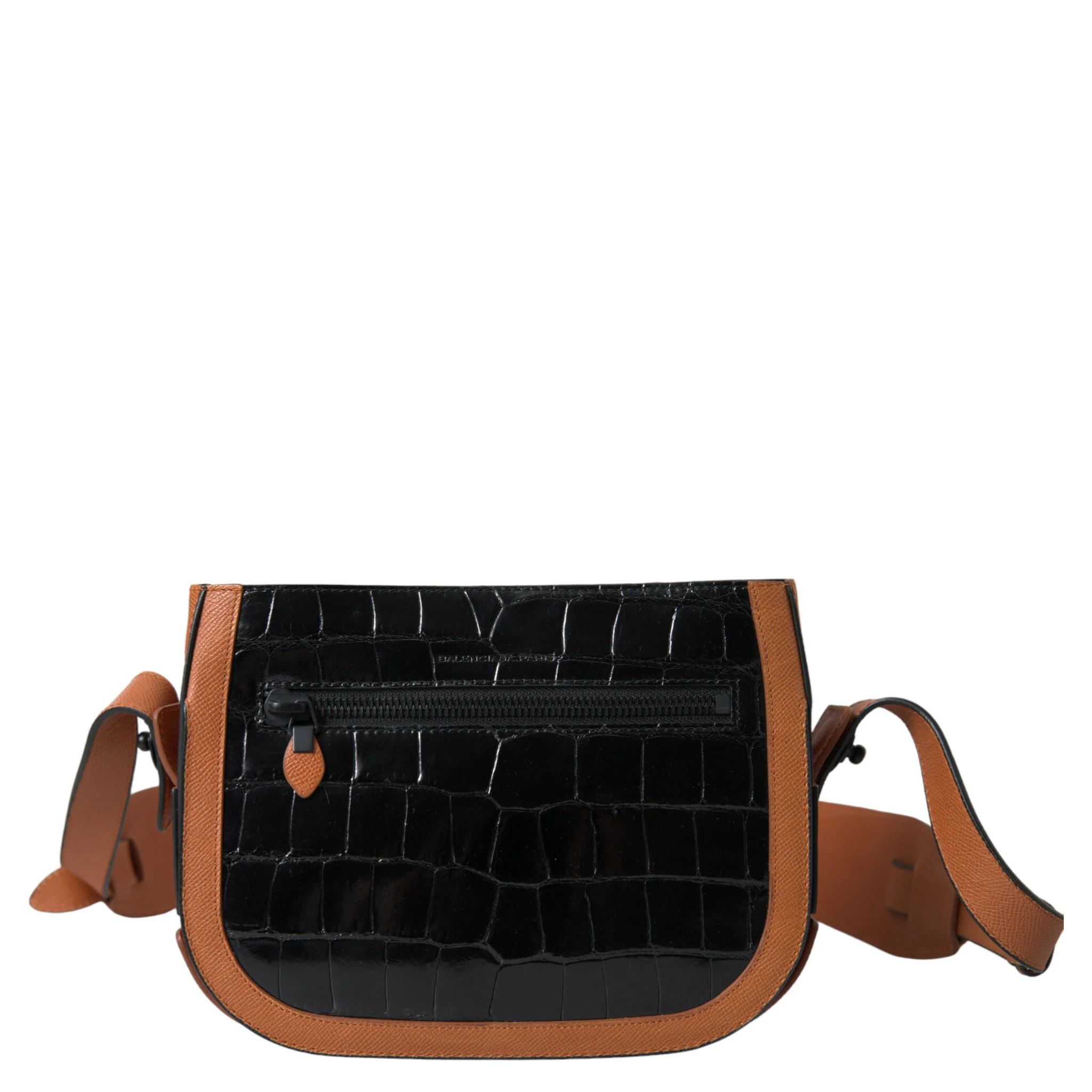 Black Brown Exotic Skin Leather Shoulder Camera Purse Bag