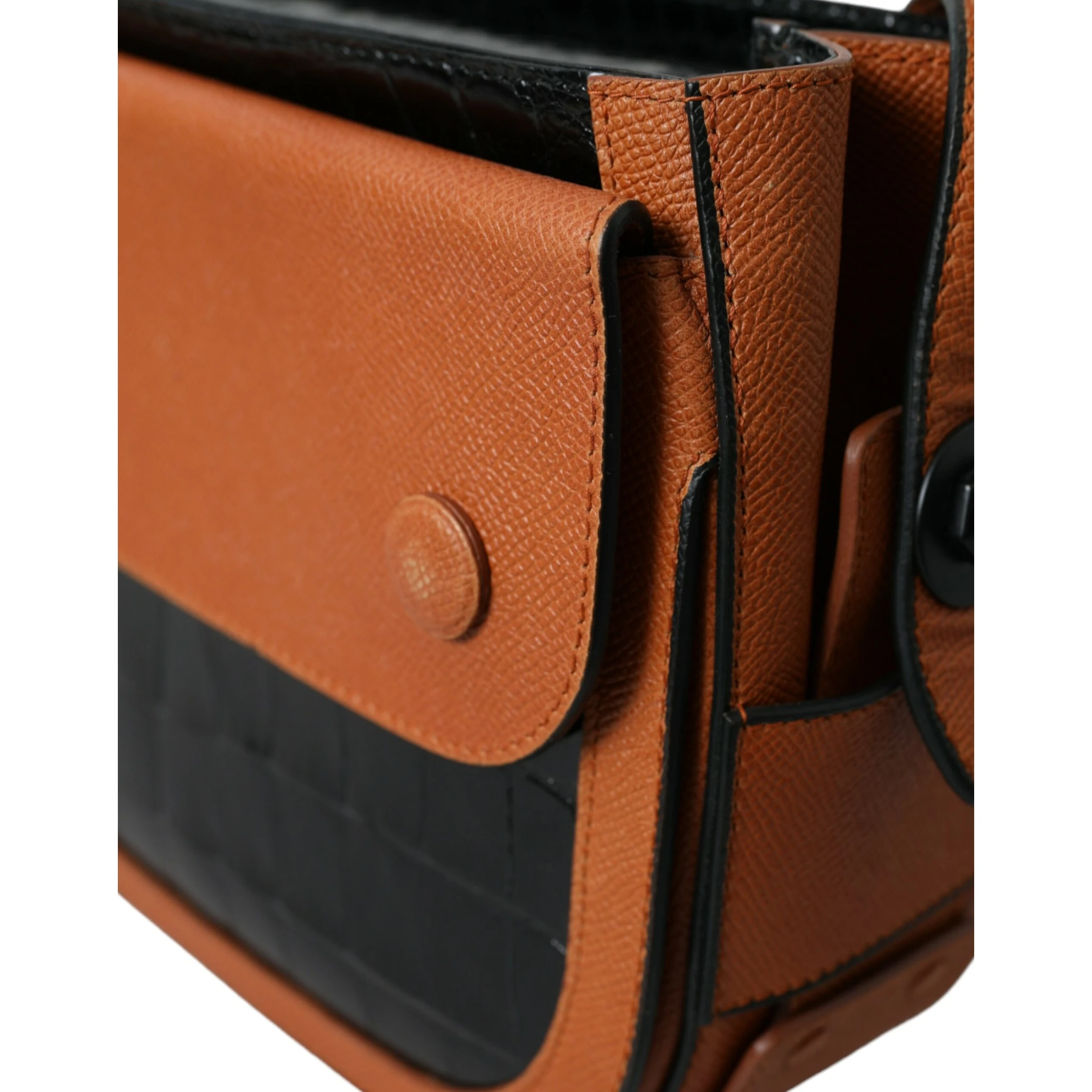 Black Brown Exotic Skin Leather Shoulder Camera Purse Bag