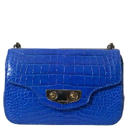 Blue Exotic Leather Neo Classic Purse Shoulder Handbag Bag