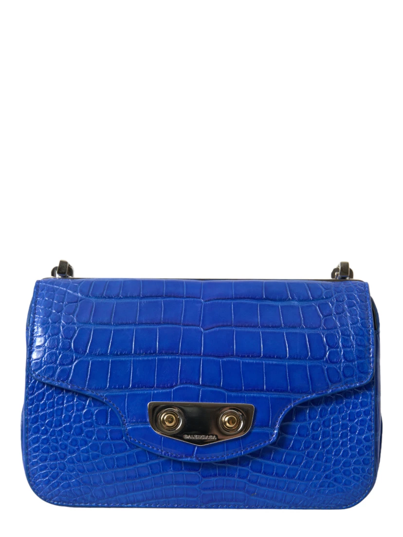 Blue Exotic Leather Neo Classic Purse Shoulder Handbag Bag