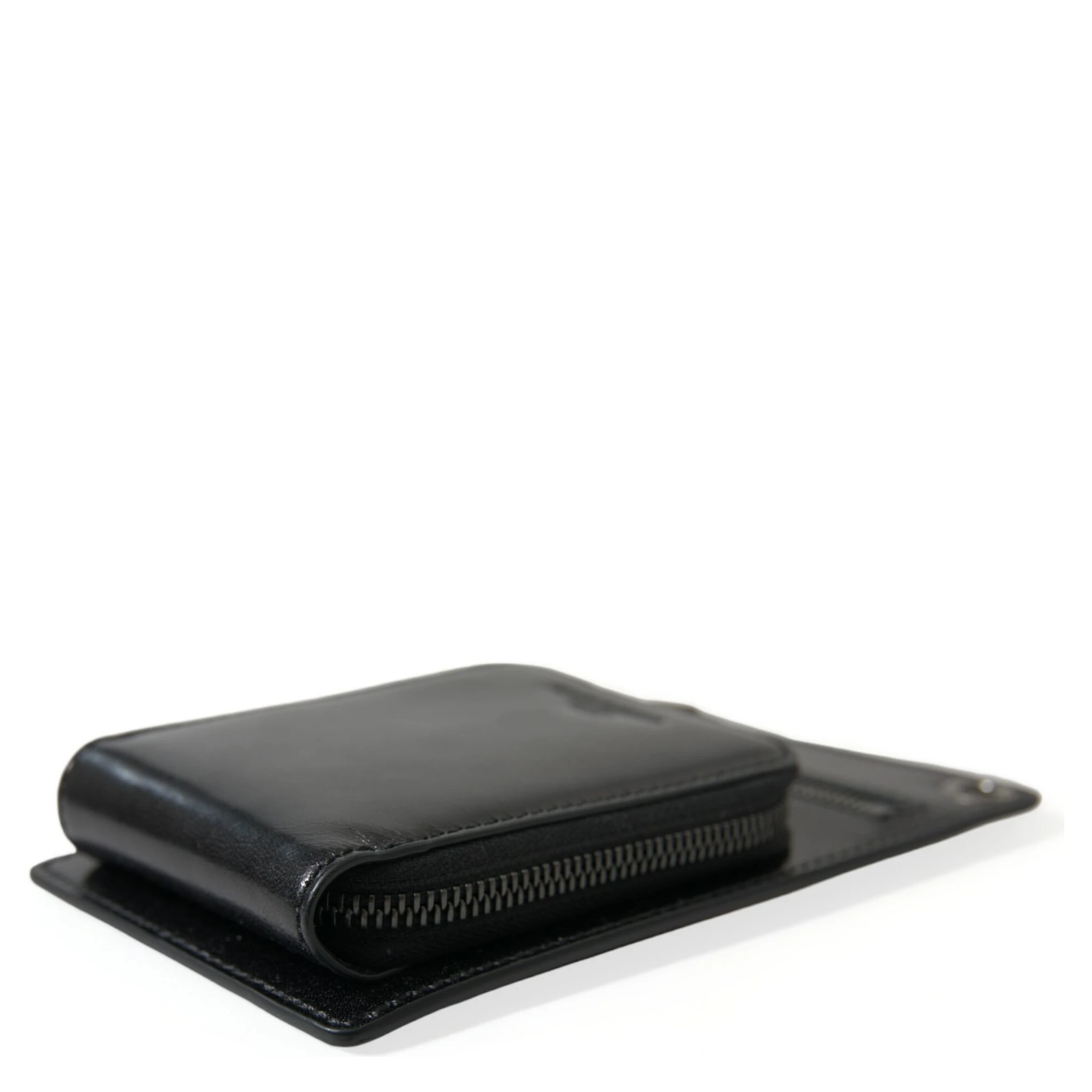 Wallet Black Horse Leather Zip Logo Cross Body Phone Slot