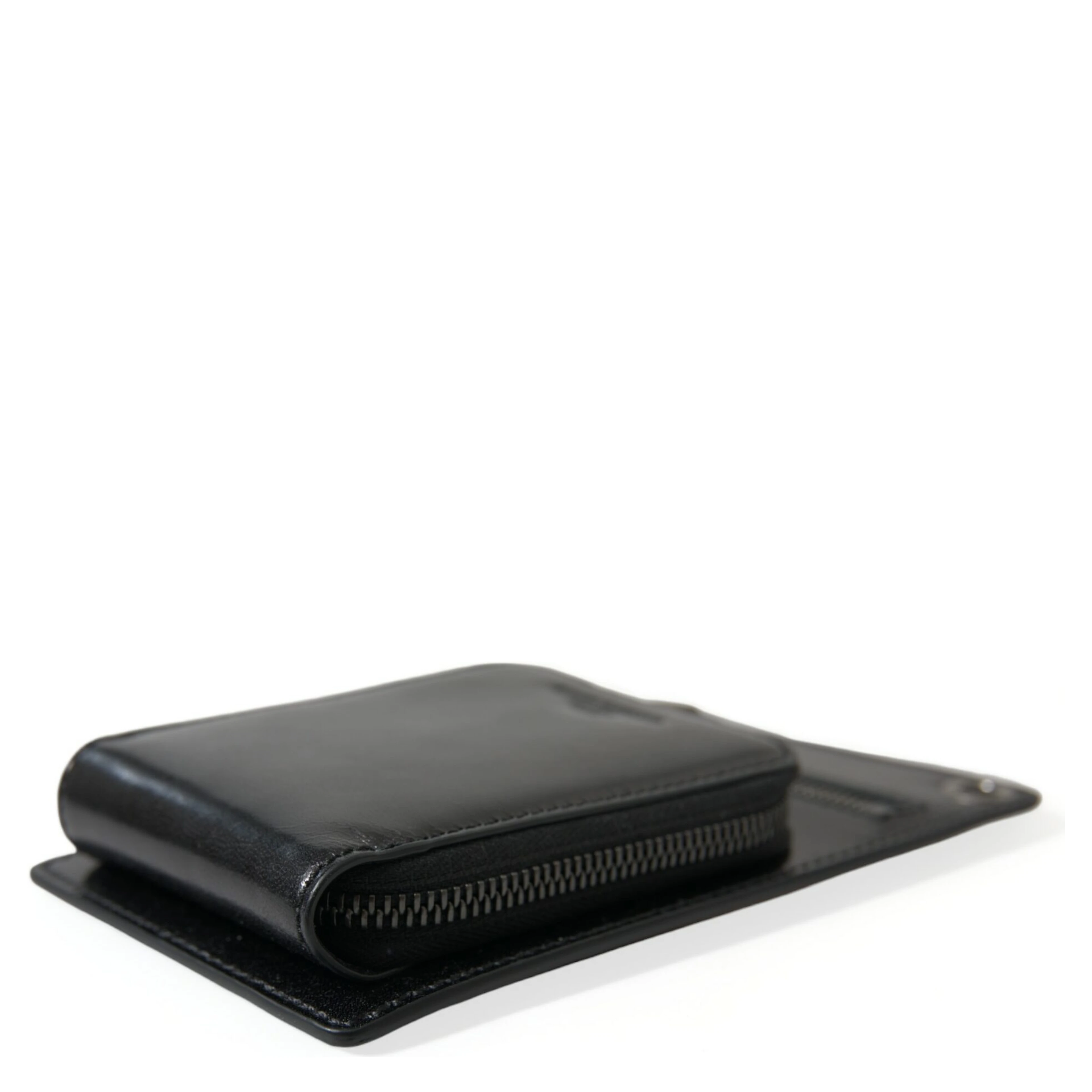 Wallet Black Horse Leather Zip Logo Cross Body Phone Slot