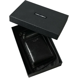 Wallet Black Horse Leather Zip Logo Cross Body Phone Slot