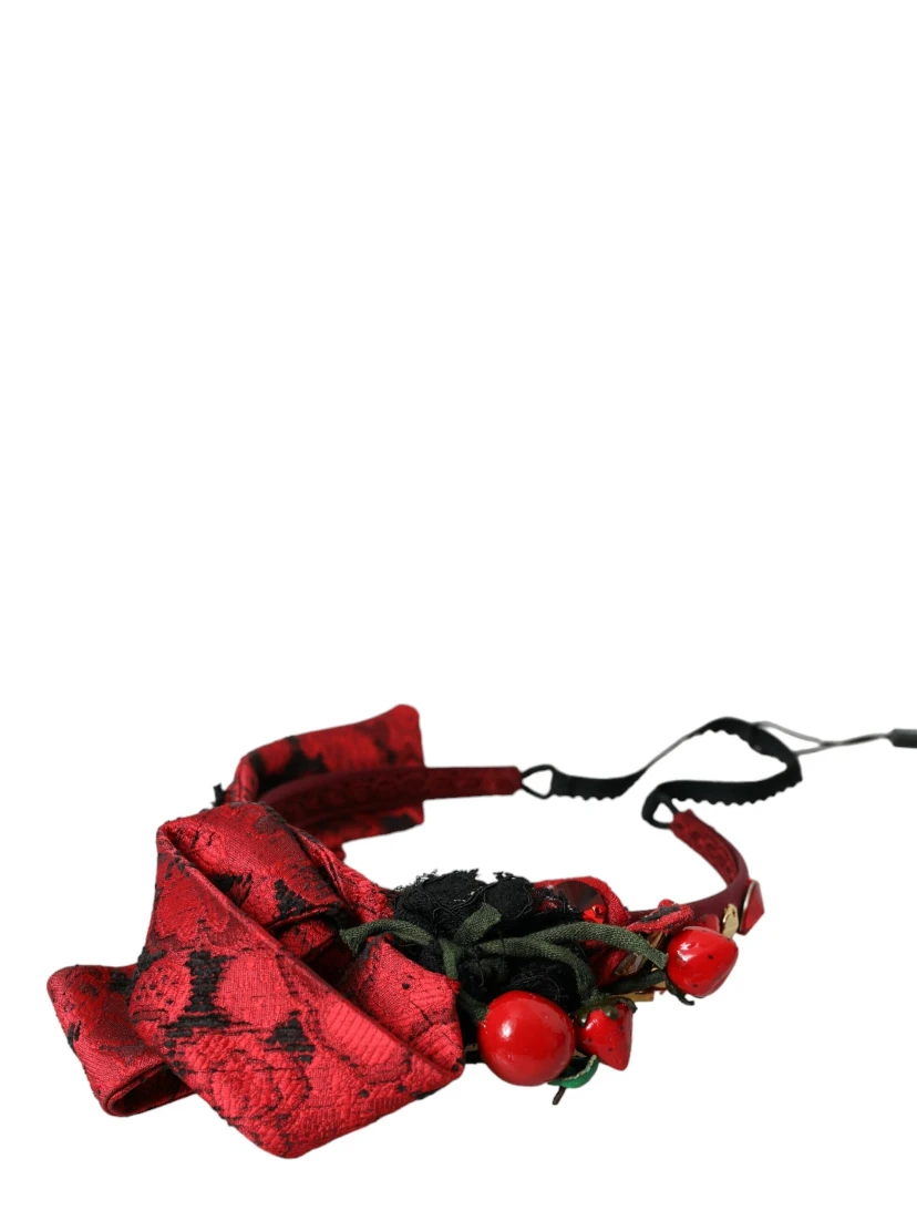 Red Cherry Sicily Embellished Women Hairband Diadem