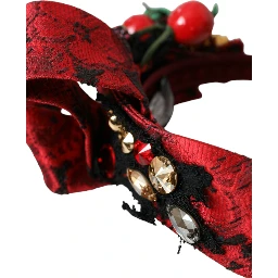 Red Cherry Sicily Embellished Women Hairband Diadem