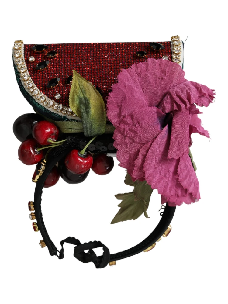 Red Watermelon Cherry Crystal Hairband Statement Diadem