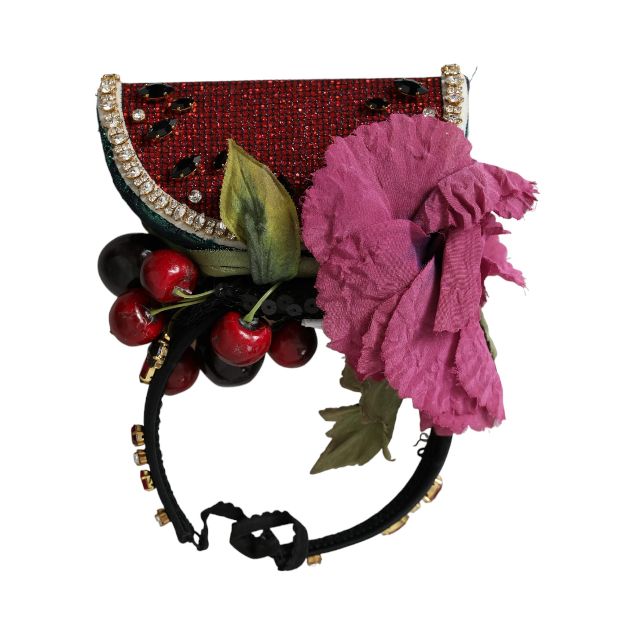 Red Watermelon Cherry Crystal Hairband Statement Diadem