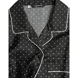 Black Polka Dot Silk Long Sleeve Shirt