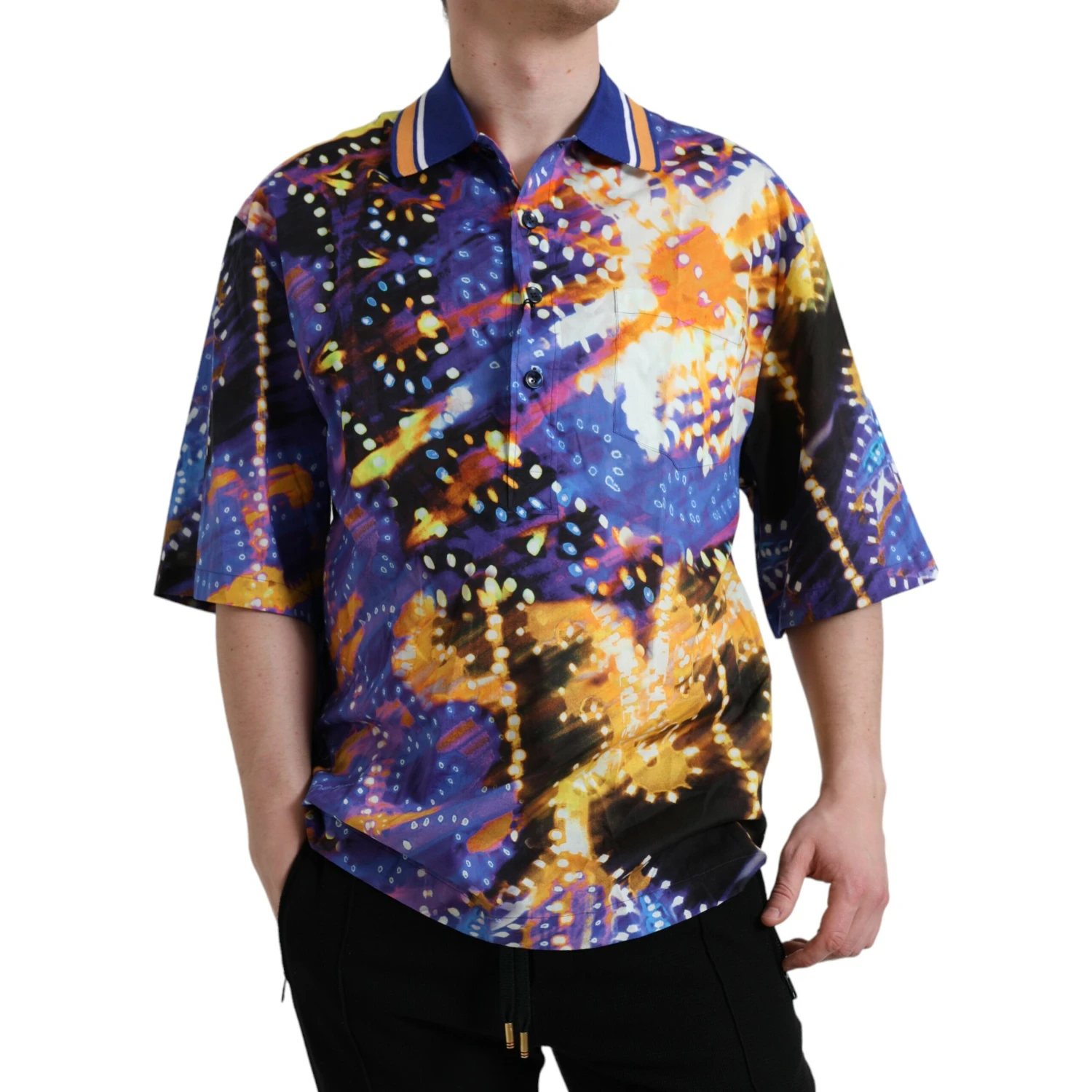 Multicolor Luminarie Print Cotton Casual Shirt