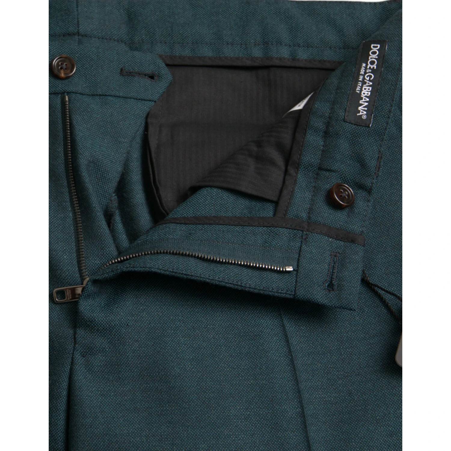 Green Wool Skinny Slim Dress Pants