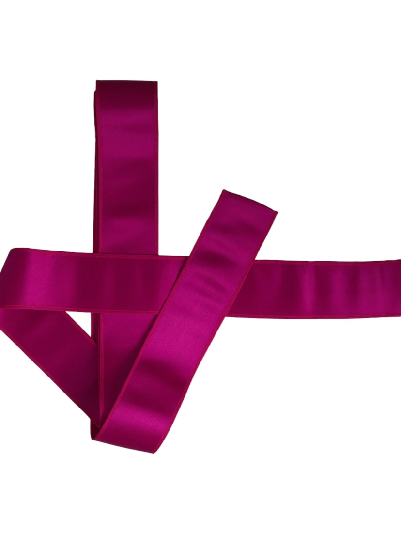 Fuchsia Pink Silk Waist Women Belt