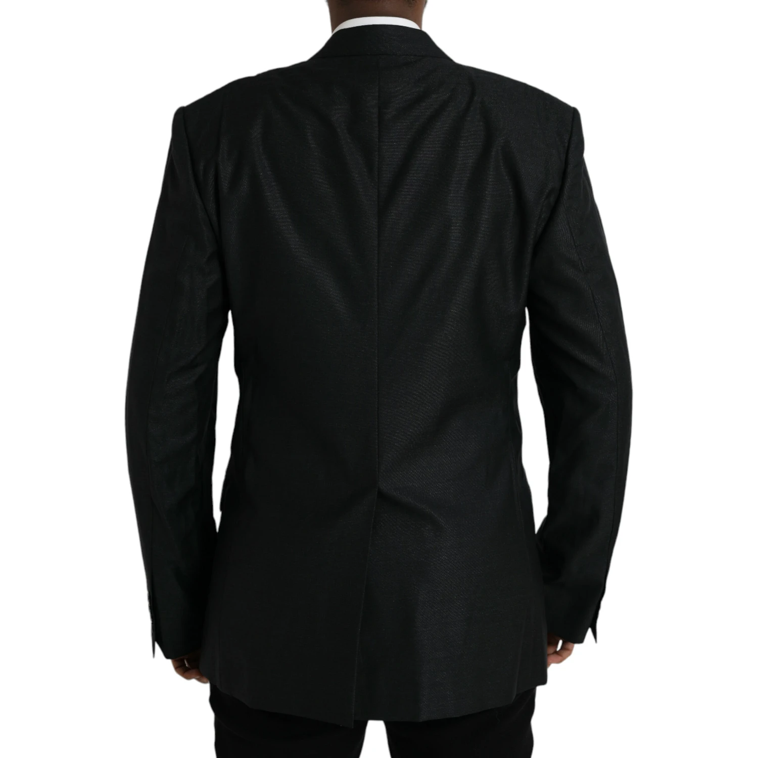 Black Wool Notch SingleBreasted Coat Blazer