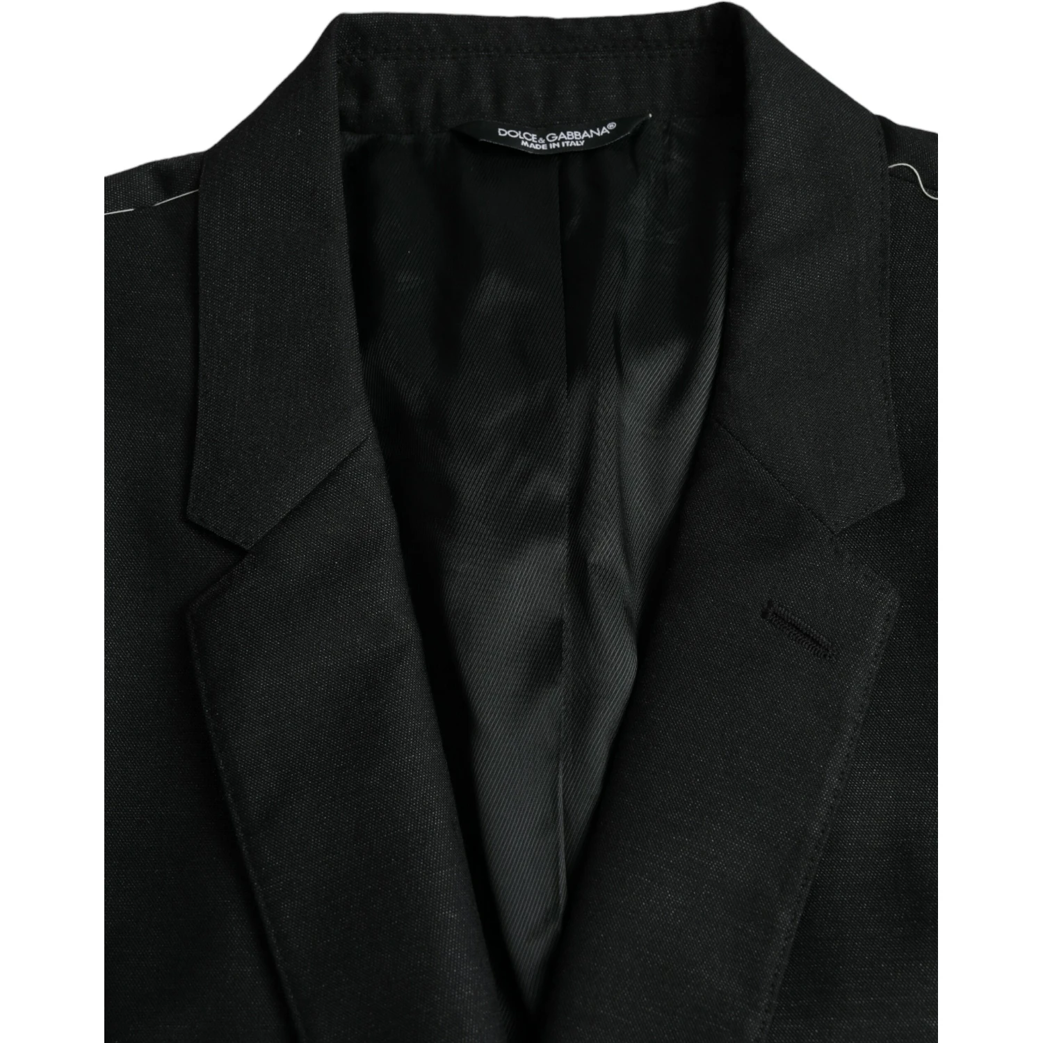 Black Wool Notch SingleBreasted Coat Blazer