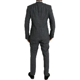 Gray Plaid Wool MARTINI Formal 2 Piece Suit
