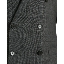 Gray Plaid Wool MARTINI Formal 2 Piece Suit